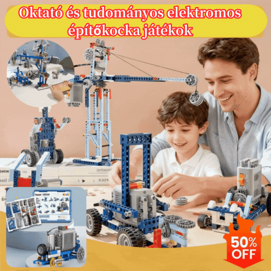 🏆【Vásároljon 1-et, kapjon 1-et ingyen】🤖Programozható elektromos építőkocka oktatójáték