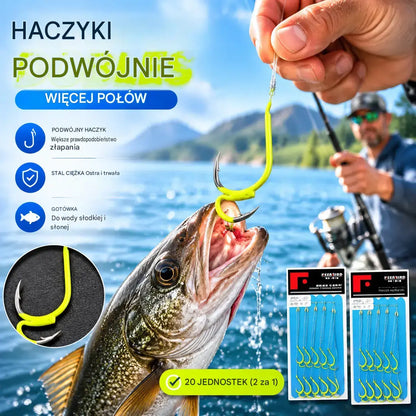 🔥 Kup 1, a 1 dostaniesz gratis ❤️‍🔥 (20 sztuk) Ultra ostre klasyczne podwójne haczyki wędkarskie