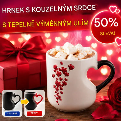 📢📢50% sleva!!! ⏰Romantický keramický hrnek ve tvaru srdce (barva se mění zahřátím)💝✨