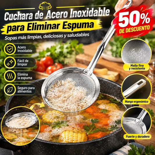 🏠🍳【2 por 27 euros】Cuchara coladora de acero inoxidable: los cocineros caseros más expertos están utilizando este colador.