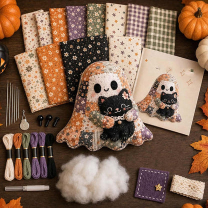 🎁👻Kit de patchwork DIY «Pequeño fantasma acogedor»