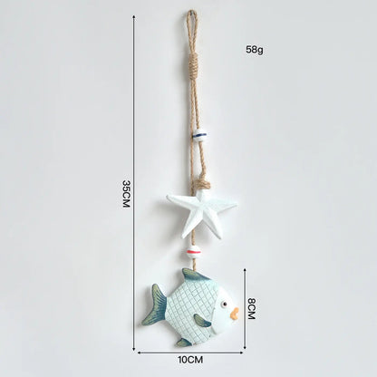 🔥【Compra 1 y llévate 1 gratis】🐠Adorno rústico de madera con motivos marinos para colgar