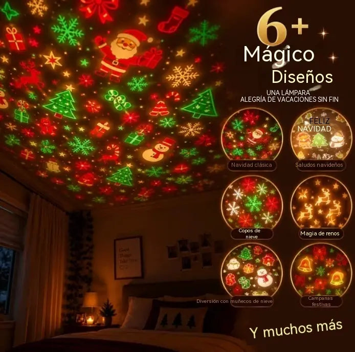 🎄💡 Proyector de árbol de Navidad con luz nocturna — Decoración de techo con enchufe