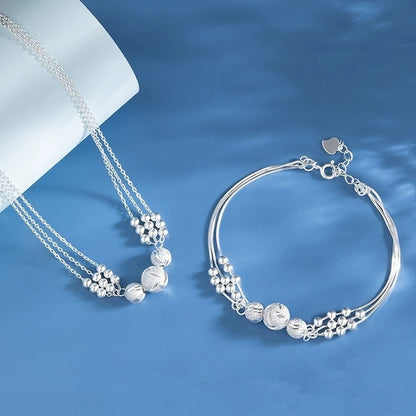 🔥Venta caliente🔥 ✨【Collar + Pulsera】Conjunto de Joyería de Plata 925 con Grabado Elegante 💎