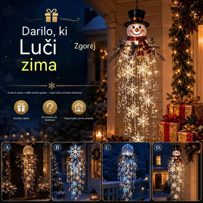 🔥 Danes 50 % popust 🎅 Viseča božična snežinkasta LED-lučka s kristalnim videzom | Čaroben sijaj za vašo verando ✨