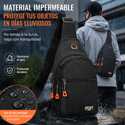 ☔️ ¿Lluvia? ¡Sin problema! ✨ Bolso bandolera impermeable con múltiples bolsillos. 🎒