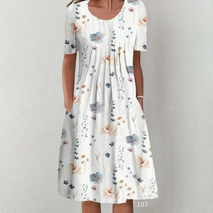 🔥🎁【S-5XL】👗2026 őszi új, középhosszú, virágmintás ruha