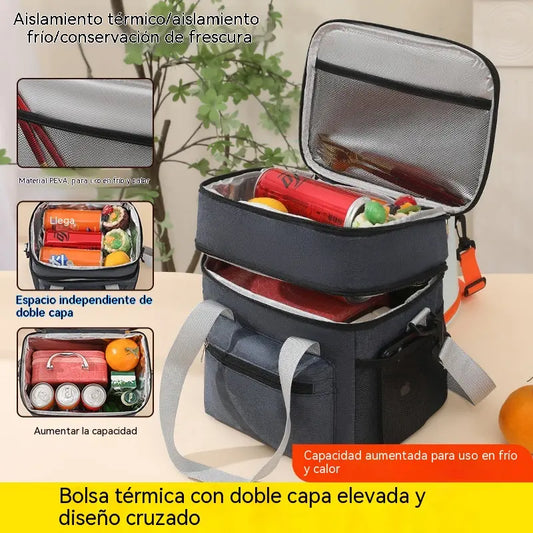 📢📢 ¡50% de descuento! ⏰🍱 Nueva bolsa térmica para el almuerzo de doble capa, multifuncional e impermeable