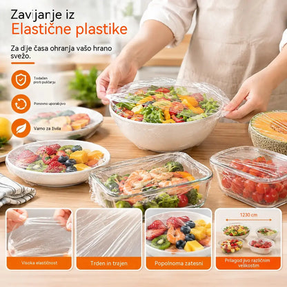 🔥🥗【2 vrečki, 200 kosov】elastičnih pokrovov za živila