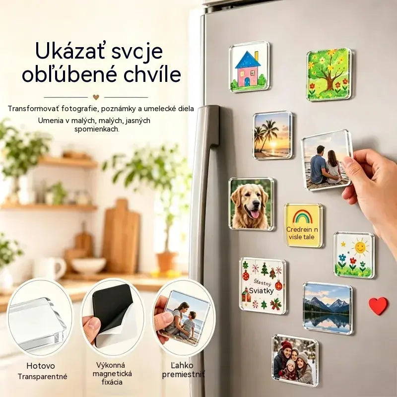 🧲✨ Sada priehľadných magnetov na chladničku pre domácich majstrov | Vytvorte si vlastné spomienky