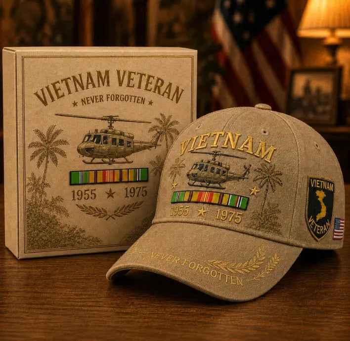 🧢Gorra bordada conmemorativa de veteranos de Vietnam de EE. UU. (1955-1975)