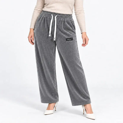 ✨【XXS-XXL】Női egyszínű kordbársony divatos lezser rugalmas nadrág [40-110 kg]