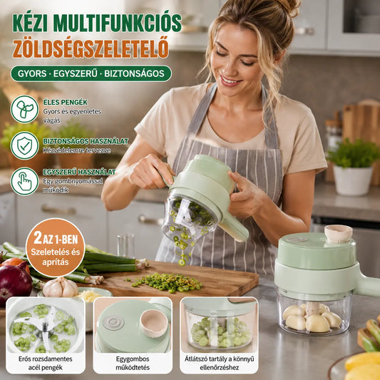🥳Eladó termék🥳💞 Több mint 50 000 eladott darab! Aprító/szeletelő – Újratölthető, 4 az 1-ben, nagy teljesítményű funkciók. Gyors ételkészítés – szerezd be most! ✅