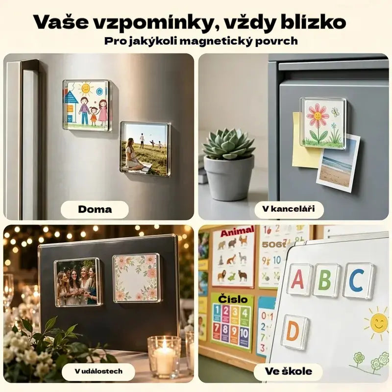 🧲✨ Sada průhledných magnetů na ledničku pro kutily | Vytvořte si vlastní vzpomínky