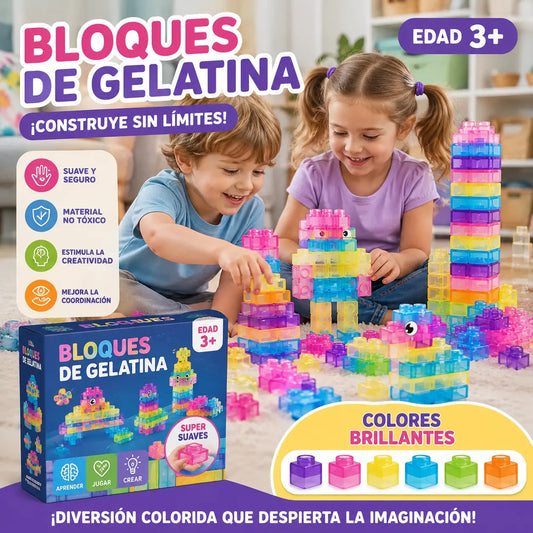 🎁😍Bloques de construcción de gelatina, juego de 40 piezas de bloques de construcción blandos.