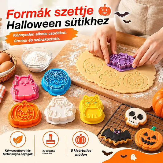 🔥 6 részes 👻 Halloween süteménykiszúró készlet: Tökéletes kekszekhez, süteményekhez és egyedi díszekhez 🎯