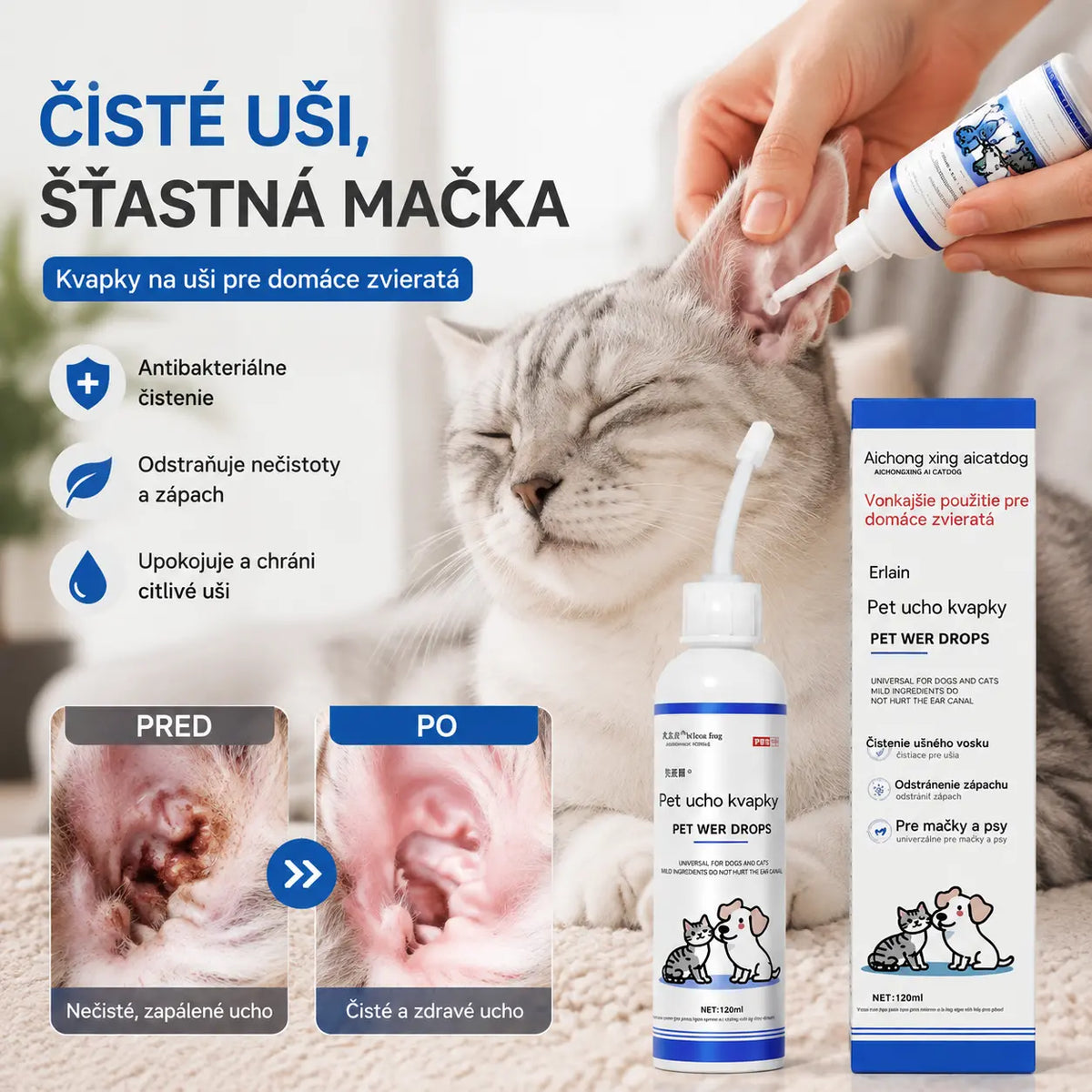 🐱🐶 Gyengéd fültisztító cseppek háziállatoknak – Búcsút inthetünk a külső hallójárat betegségeinek