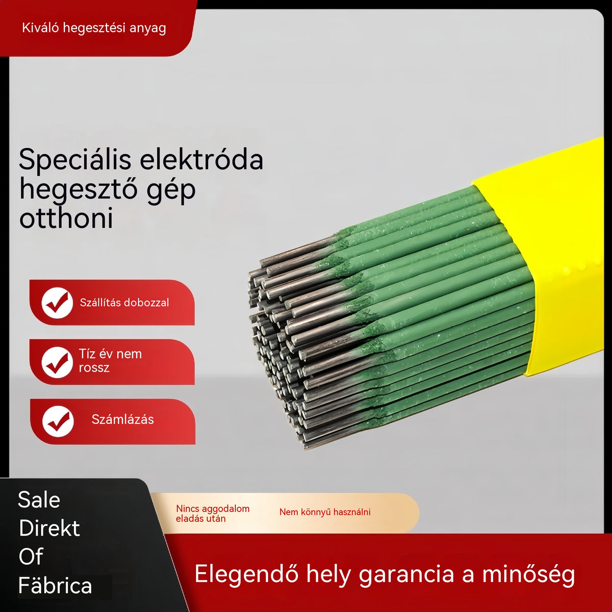 🔥【30% OFF】🟢【20 db】Zöld hegesztőelektróda 2.0 – Tökéletes vékony fémlemezhez, fúrás nem szükséges!