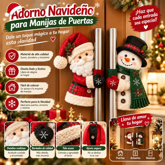 🎄🎅Guantes con forma de asa de nevera de Papá Noel y muñeco de nieve | Decoraciones navideñas para la cocina