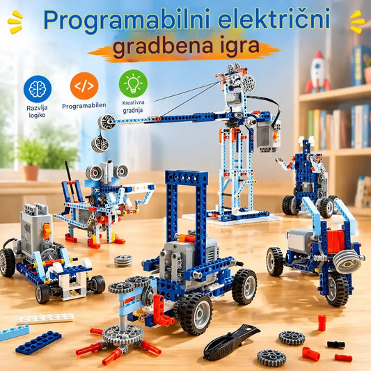 🔥【396 kosov】🤖🧩Otroški komplet električnega robota za sestavljanje