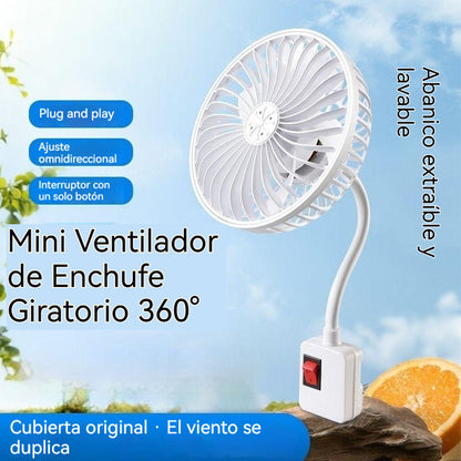 Compra 1 y recibe 1 gratis 🌟¡Dos por solo 26 euros!🔌💨 Mini Ventilador de Enchufe Giratorio 360° – Frescura Potente para Cocina, Baño, Dormitorio y Oficina