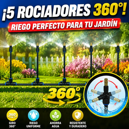 🔥【Compra 5 y llévate 5 gratis】🏡💦Cabezal de riego de jardín con rango de rotación de 360°: ideal para césped, macizos de flores y huertos