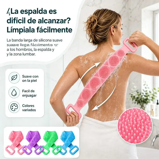 🔥Vásárolj 1-et, kapsz 1-et ingyen🔥🛁 Kétoldalas szilikon fürdőkesztyű – Extra hosszú testradír a könnyű háttisztításhoz