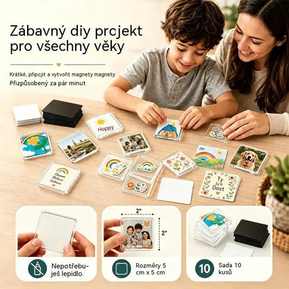 🧲✨ Sada průhledných magnetů na ledničku pro kutily | Vytvořte si vlastní vzpomínky