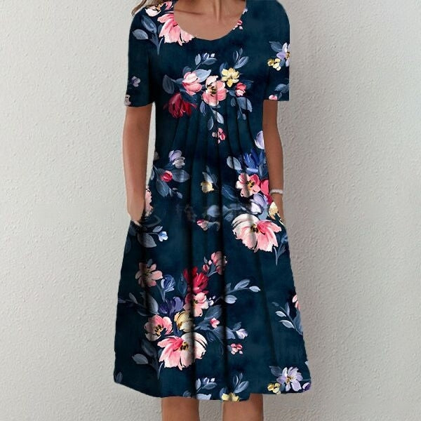 🔥🎁【S-5XL】👗2026 őszi új, középhosszú, virágmintás ruha