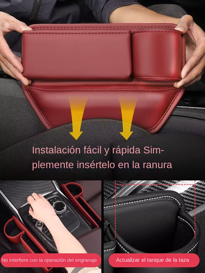🚗🚗Caja de almacenamiento multifuncional para el espacio entre los asientos del coche con portavasos