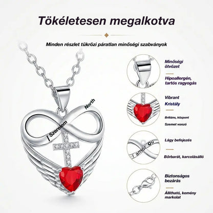 ✨Nyaklánc kereszt medállal, végtelen szívvel és szárnnyal