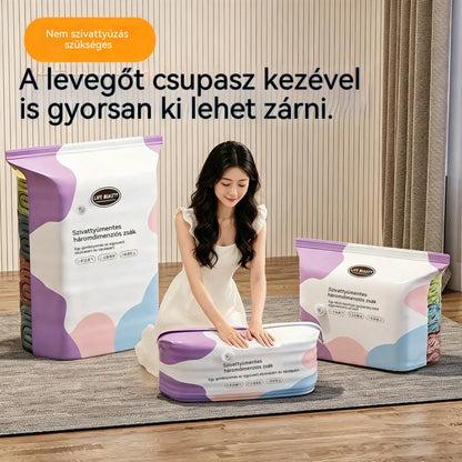 🧳5 darab 9600 Ft💨 Nagy, rugalmas vákuumos tárolótasakok: Nincs szükség légpumpára, szivárgásmentesek és ideálisak a helytakarékosságra a bőröndben és otthon ✈️