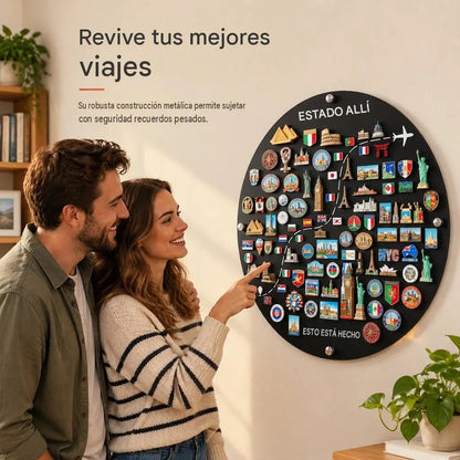 🌍Panel magnético para imanes de viaje y expositor de imanes de recuerdo para decoración de paredes