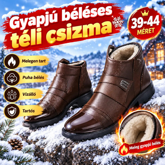 🏆【39-44】🔥Pamut téli csizma, gyapjú béléssel, brit stílusú hétköznapi cipő