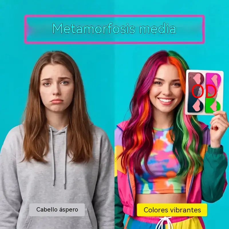🎁 ¡50% DE DESCUENTO! 🎨 Set de tizas para el cabello por tiempo limitado para niñas: cabello de colores sin tinte permanente, ¡ideal para fiestas! ✨