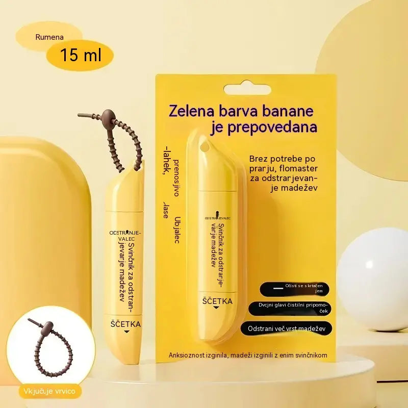 🔥【Kupi 1, dobi 1 brezplačno】🧼 Prenosni odstranjevalec madežev z dvema konicama ✨ Hitra rešitev za nujne primere na oblačilih (izpiranje ni potrebno); idealno za madeže od olja in kave