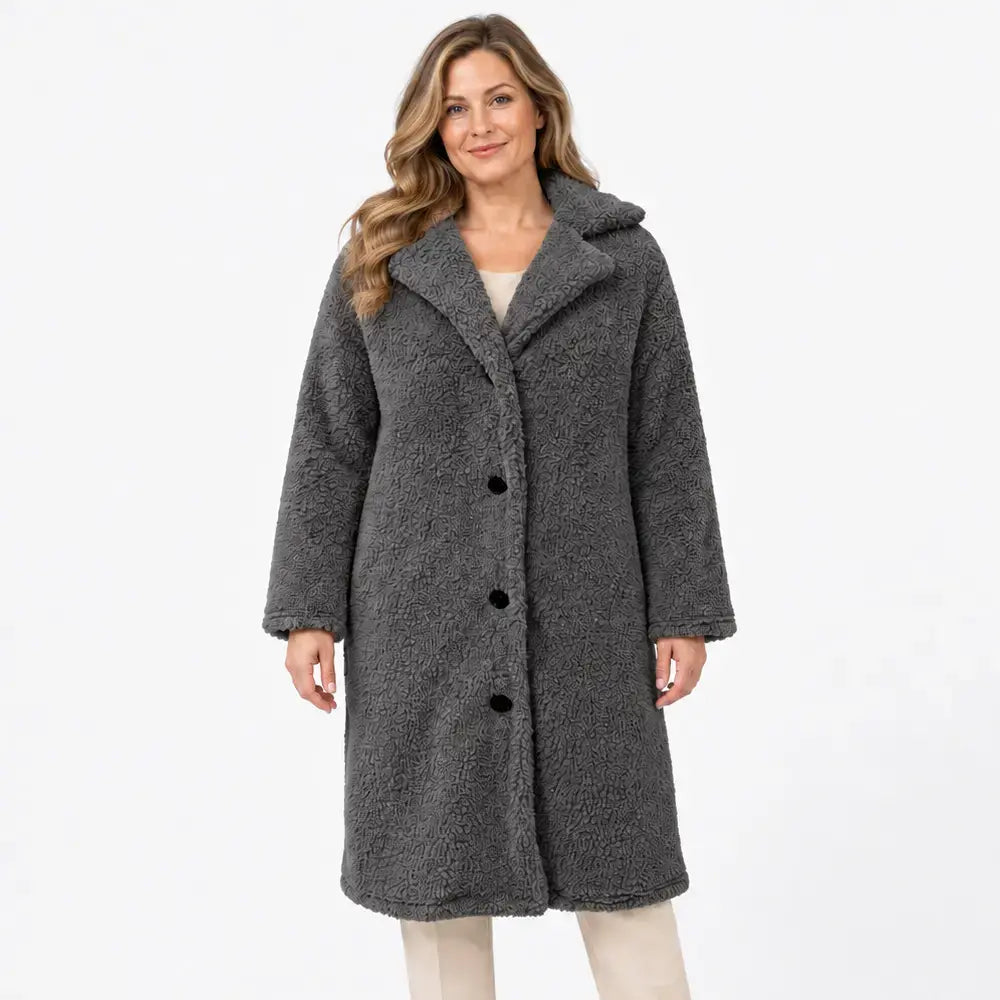 🧥【S-5XL】A legkelendőbb női plüsskabát ősszel és télen - hosszú ujjú gallérral