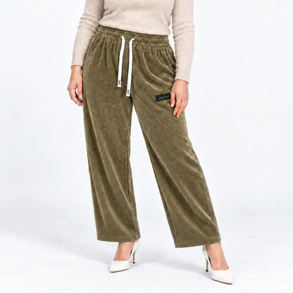 ✨【XXS-XXL】Női egyszínű kordbársony divatos lezser rugalmas nadrág [40-110 kg]