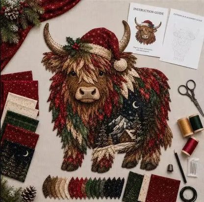 🔥ÚLTIMO DÍA 50% DE DESCUENTO - 🎄🎅Kit de patchwork navideño de animales del bosque para hacer tú mismo – ✨Crea un recuerdo festivo hecho a mano
