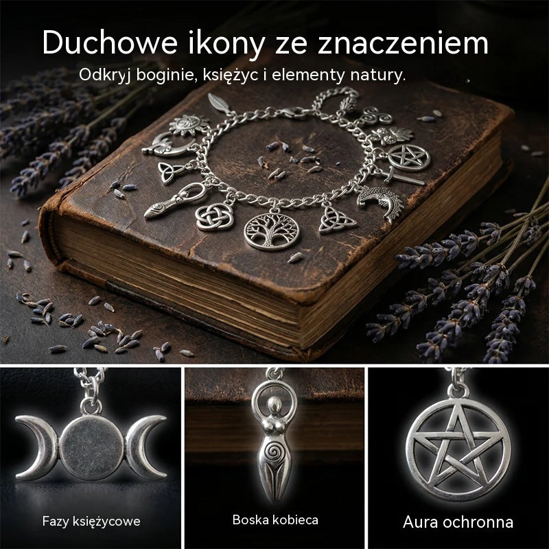 Bransoletka z zawieszkami w stylu vintage o mistycznym charakterze dla kobiet – biżuteria w stylu niebiańskim, gotyckim i boho 🔮✨