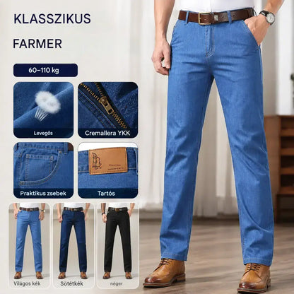 🔥🔥 【60–110 kg】👖👖 Férfi farmernadrág nagy méretben – Egyszerű, lezser és sokoldalú