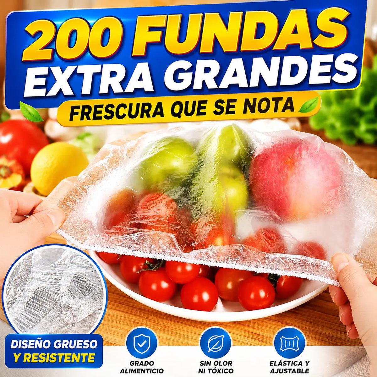🔥【Compra 1 y llévate 1 gratis】🍽️ 200 tapas elásticas desechables para platos y cuencos, cubiertas elásticas para cuencos