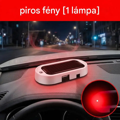 🎁🚗💥 Kompakt, napelemes LED-es lopásgátló figyelmeztető lámpa