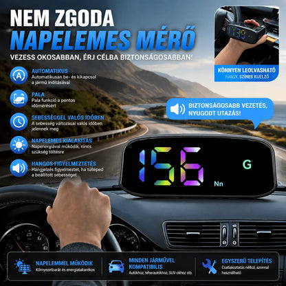 🚗Napenergiás kijelző autó sebességmérőhöz