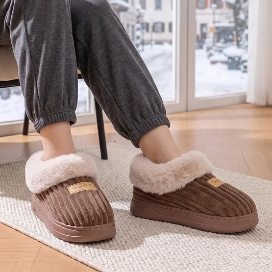 【36-45】Új unisex téli csizma csíkokkal - szigetelt, vastag talpú, sima, minimalista, hótaposó pároknak
