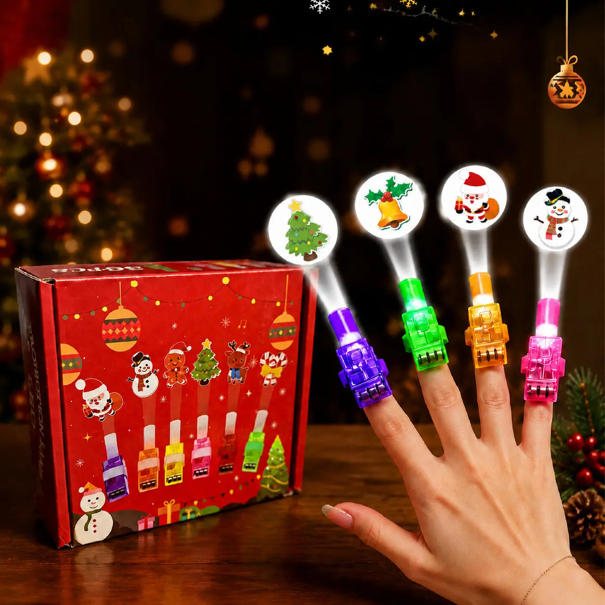 🔥¡Oferta imperdible con 50% de descuento!🔥 Mini luces LED de colores para dedos: linternas luminosas para fiestas con banda elástica.