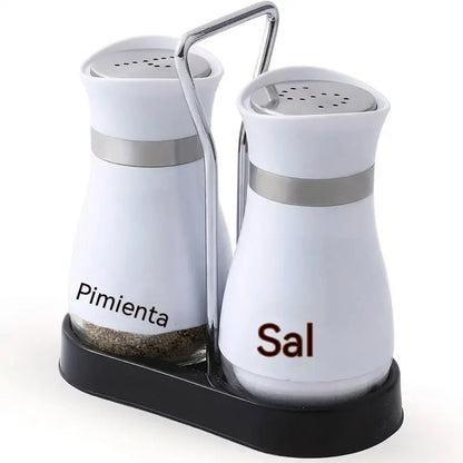 🔥【 2 Botellas + 1 Soporte 】🍽Juego de salero y pimentero con diseño de pingüino