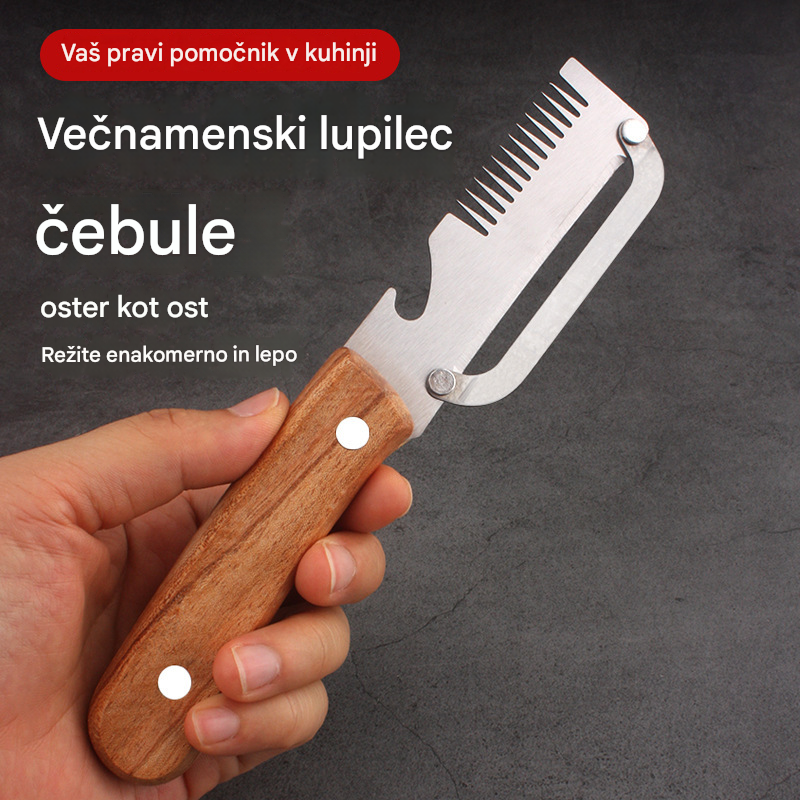Kupite enega in dobite enega brezplačno (2 artikla) Večnamenski kuhinjski lupilec 3 v 1: lupi, reže in odpira steklenice!