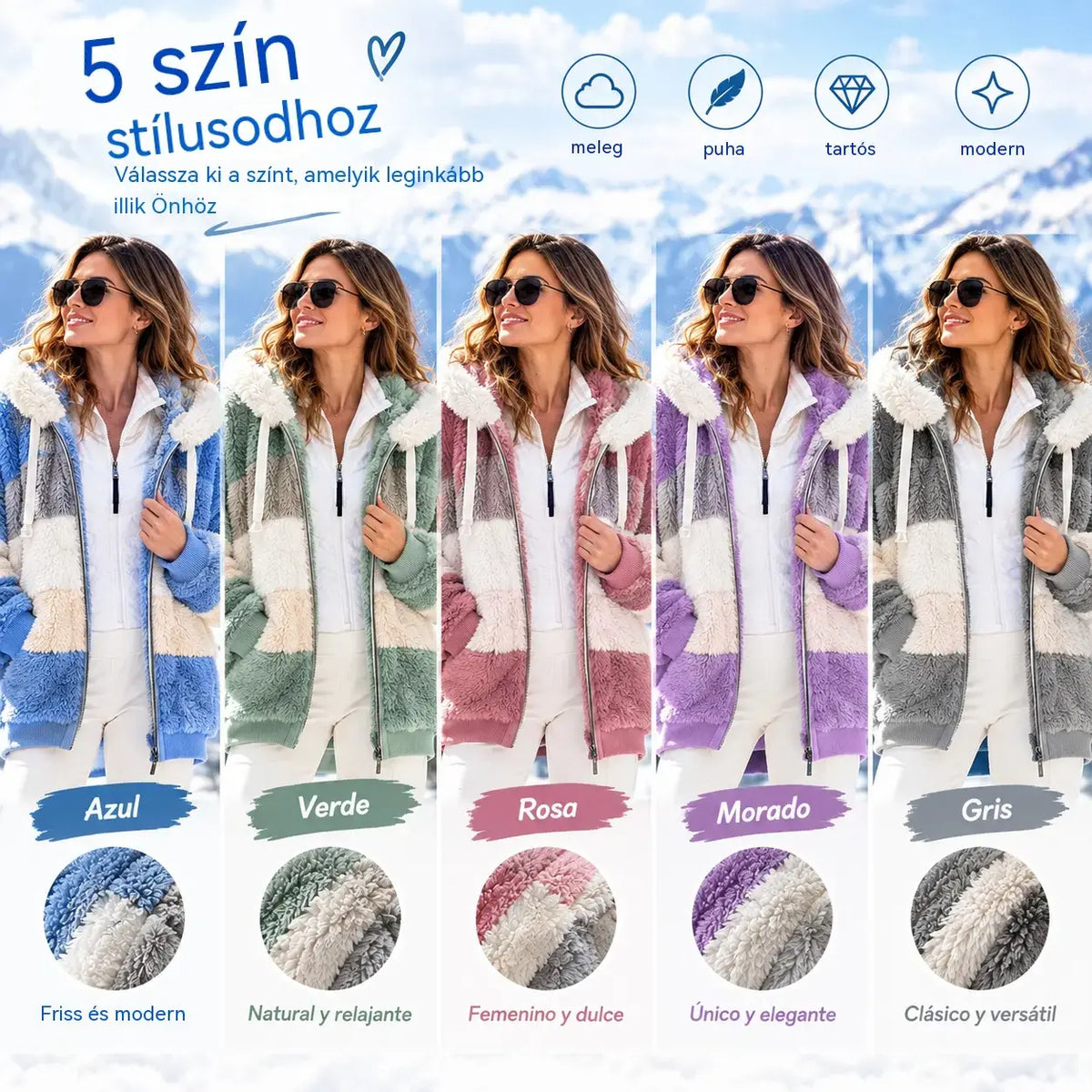 ☃️Korlátozott ajánlat, 35% kedvezmény❄️【S-5XL】Új, 2026-os női télikabát – vastag, plüsscsíkos