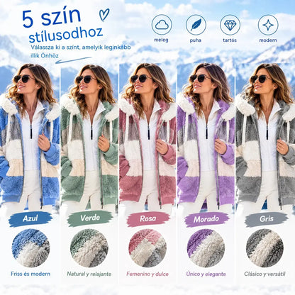 ☃️Korlátozott ajánlat, 35% kedvezmény❄️【S-5XL】Új, 2026-os női télikabát – vastag, plüsscsíkos